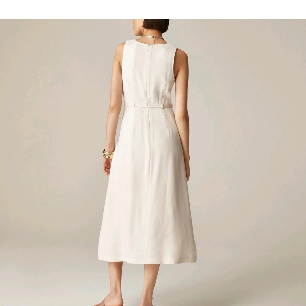 J. Crew Mathilde V-Neck Dress In Summer Linen
